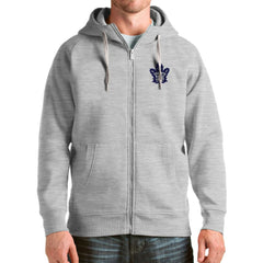Toronto Maple Leafs Antigua Logo Victory Full-Zip Hoodie - Heathered Gray - NHL 4571865
