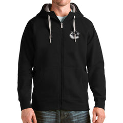 Vancouver Canucks Antigua Logo Victory Full-Zip Hoodie - Black - NHL 4571870