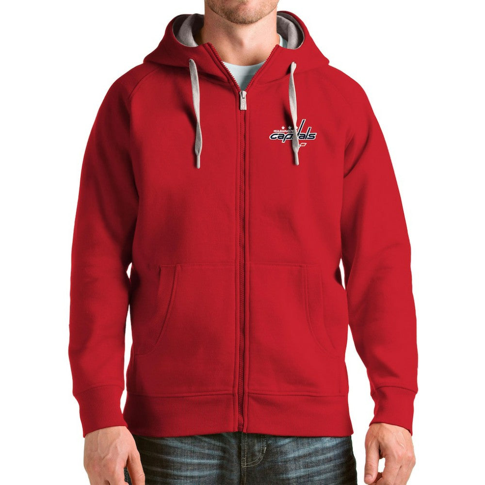 Washington Capitals Antigua Logo Victory Full-Zip Hoodie - Red - NHL 4571881
