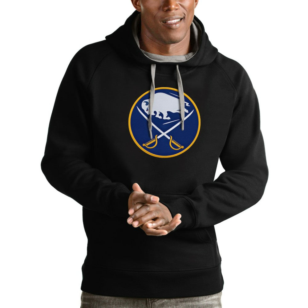 Buffalo Sabres Antigua Logo Victory Pullover Hoodie - Black - NHL 4571933