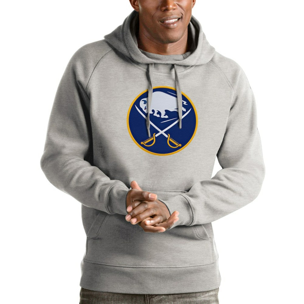 Buffalo Sabres Antigua Logo Victory Pullover Hoodie - Heathered Gray - NHL 4571934