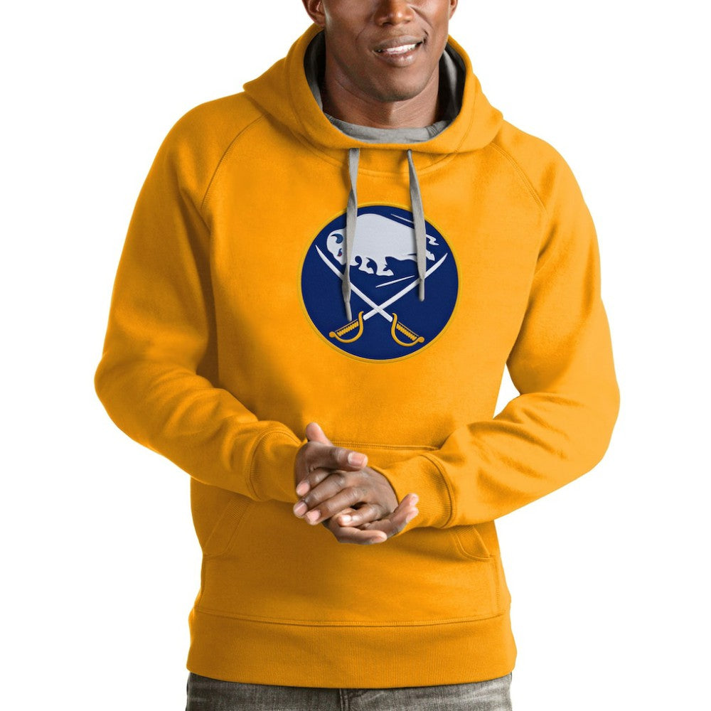 Buffalo Sabres Antigua Logo Victory Pullover Hoodie - Gold - NHL 4571935