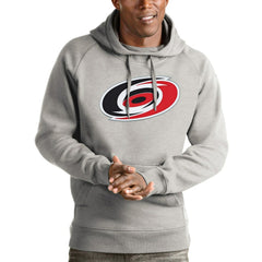 Carolina Hurricanes Antigua Logo Victory Pullover Hoodie - Heathered Gray - NHL 4571945