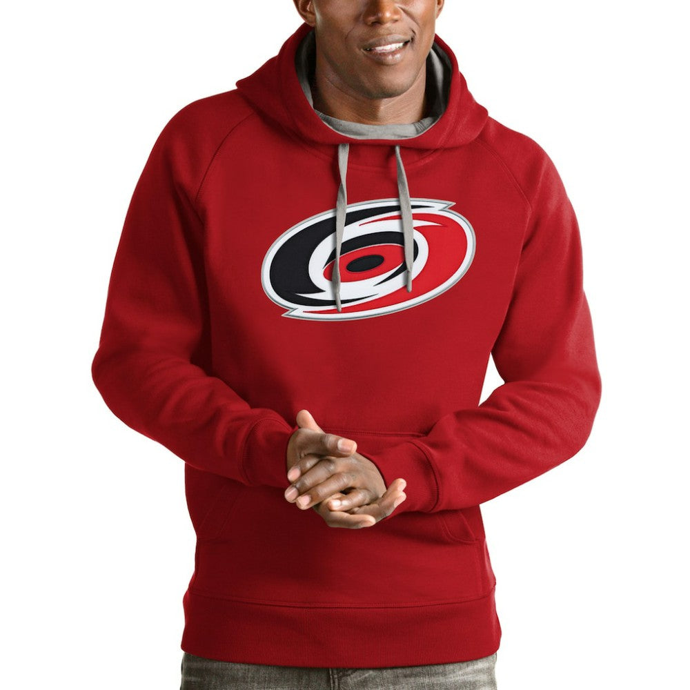 Carolina Hurricanes Antigua Logo Victory Pullover Hoodie - Red - NHL 4571946