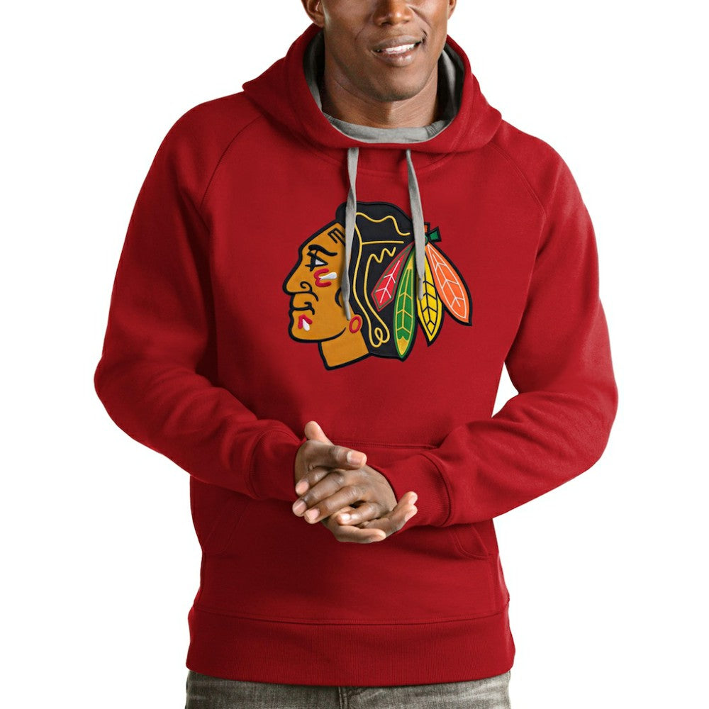 Chicago Blackhawks Antigua Logo Victory Pullover Hoodie - Red - NHL 4571951