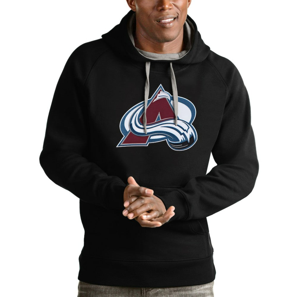 Colorado Avalanche Antigua Logo Victory Pullover Hoodie - Black - NHL 4571955