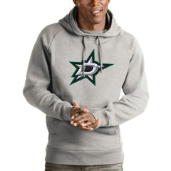 Dallas Stars Antigua Logo Victory Pullover Hoodie - Heathered Gray - NHL 4571968
