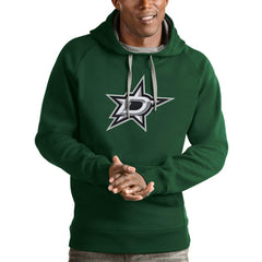 Dallas Stars Antigua Logo Victory Pullover Hoodie - Hunter Green - NHL 4571970