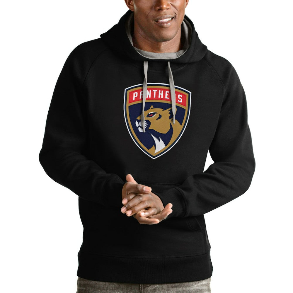 Florida Panthers Antigua Logo Victory Pullover Hoodie - Black - NHL 4571985