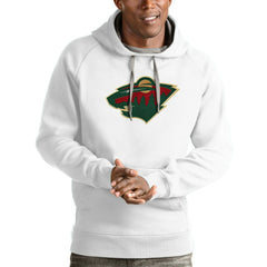 Minnesota Wild Antigua Logo Victory Pullover Hoodie - White - NHL 4571993