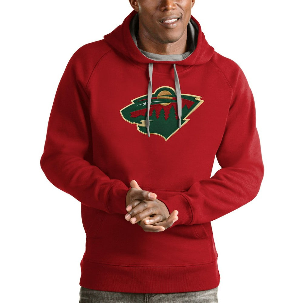 Minnesota Wild Antigua Logo Victory Pullover Hoodie - Red - NHL 4571996