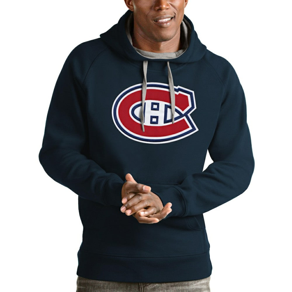 Montreal Canadiens Antigua Logo Victory Pullover Hoodie - Navy - NHL 4572001