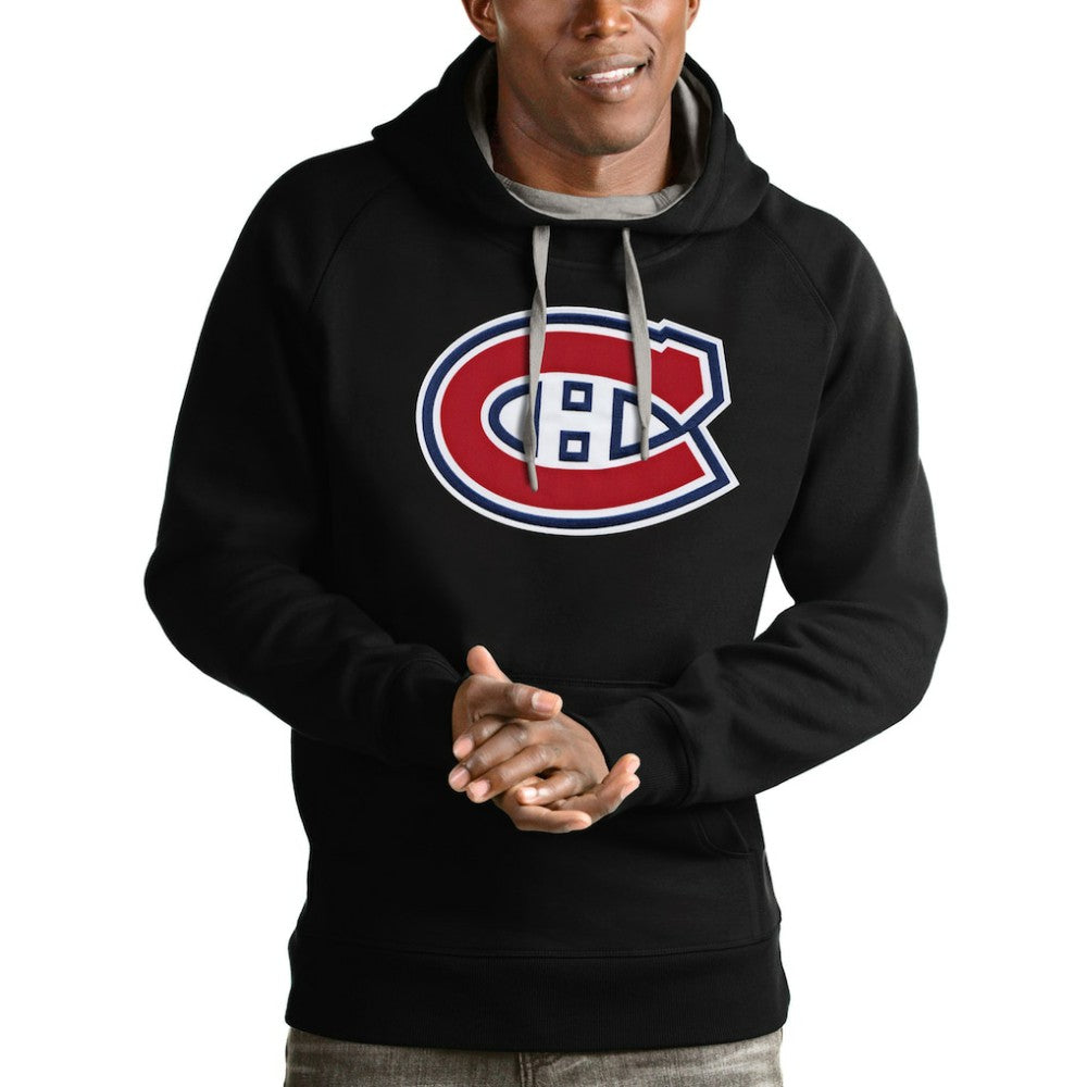 Montreal Canadiens Antigua Logo Victory Pullover Hoodie - Black - NHL 4572002