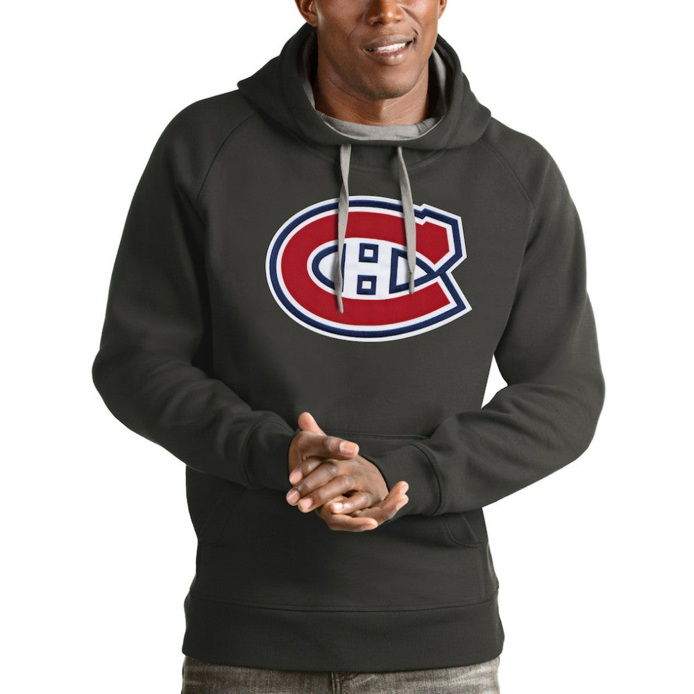 Montreal Canadiens Antigua Logo Victory Pullover Hoodie - Charcoal - NHL 4572006