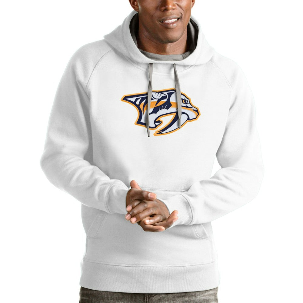 Nashville Predators Antigua Logo Victory Pullover Hoodie - White - NHL 4572007