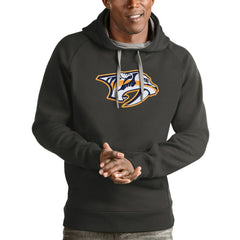 Nashville Predators Antigua Logo Victory Pullover Hoodie - Charcoal - NHL 4572012