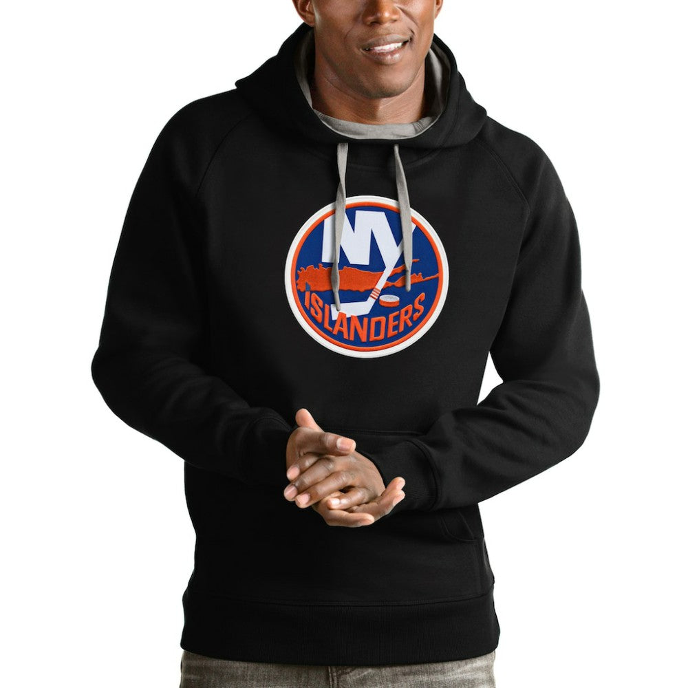 New York Islanders Antigua Logo Victory Pullover Hoodie - Black - NHL 4572020