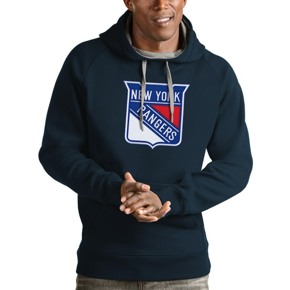 New York Rangers Antigua Logo Victory Pullover Hoodie - Navy - NHL 4572026
