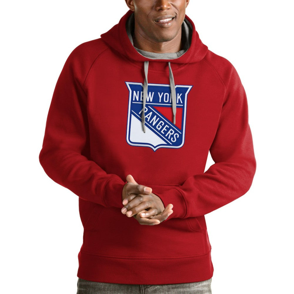 New York Rangers Antigua Logo Victory Pullover Hoodie - Red - NHL 4572029