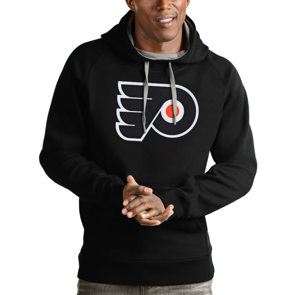 Philadelphia Flyers Antigua Logo Victory Pullover Hoodie - Black - NHL 4572037