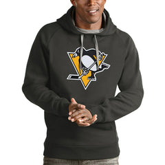 Pittsburgh Penguins Antigua Logo Victory Pullover Hoodie - Charcoal - NHL 4572045