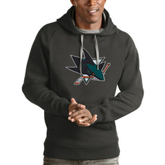 San Jose Sharks Antigua Logo Victory Pullover Hoodie - Charcoal - NHL 4572049