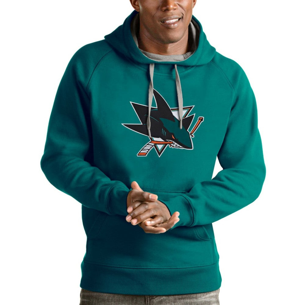San Jose Sharks Antigua Logo Victory Pullover Hoodie - Teal - NHL 4572050