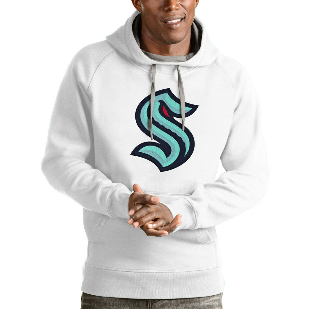 Seattle Kraken Antigua Logo Victory Pullover Hoodie - White - NHL 4572051
