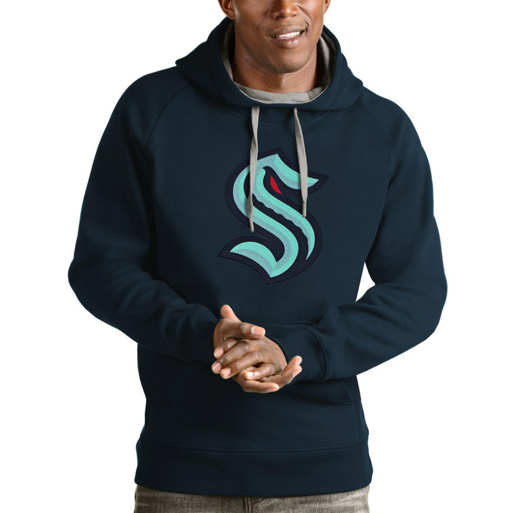Seattle Kraken Antigua Logo Victory Pullover Hoodie - Navy - NHL 4572052