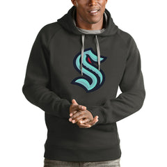 Seattle Kraken Antigua Logo Victory Pullover Hoodie - Charcoal - NHL 4572055