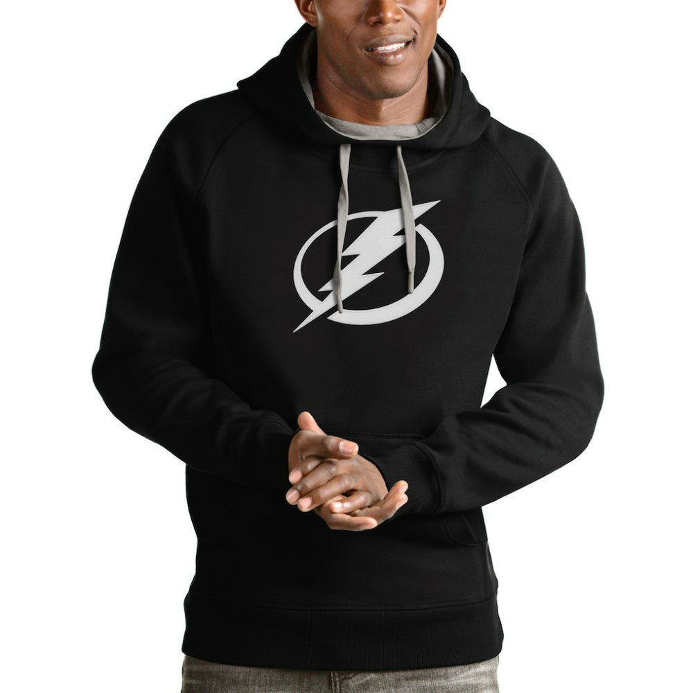 Tampa Bay Lightning Antigua Logo Victory Pullover Hoodie - Black - NHL 4572065