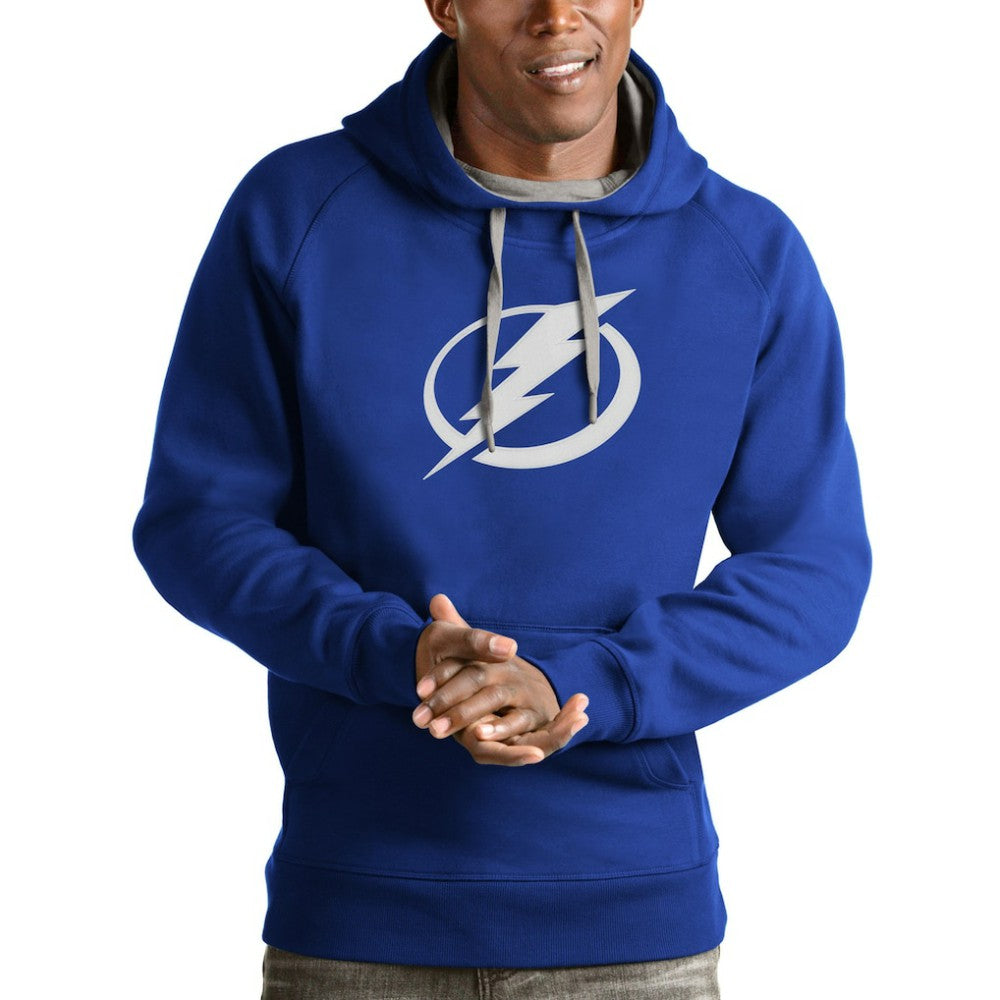 Tampa Bay Lightning Antigua Logo Victory Pullover Hoodie - Blue - NHL 4572067