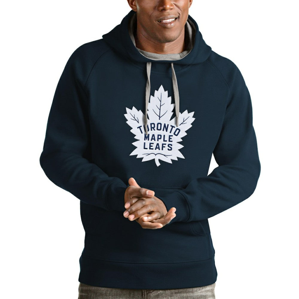 Toronto Maple Leafs Antigua Logo Victory Pullover Hoodie - Navy - NHL 4572070