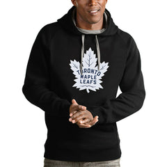 Toronto Maple Leafs Antigua Logo Victory Pullover Hoodie - Black - NHL 4572071
