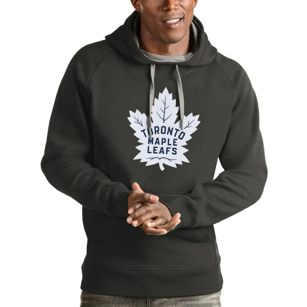 Toronto Maple Leafs Antigua Logo Victory Pullover Hoodie - Charcoal - NHL 4572074