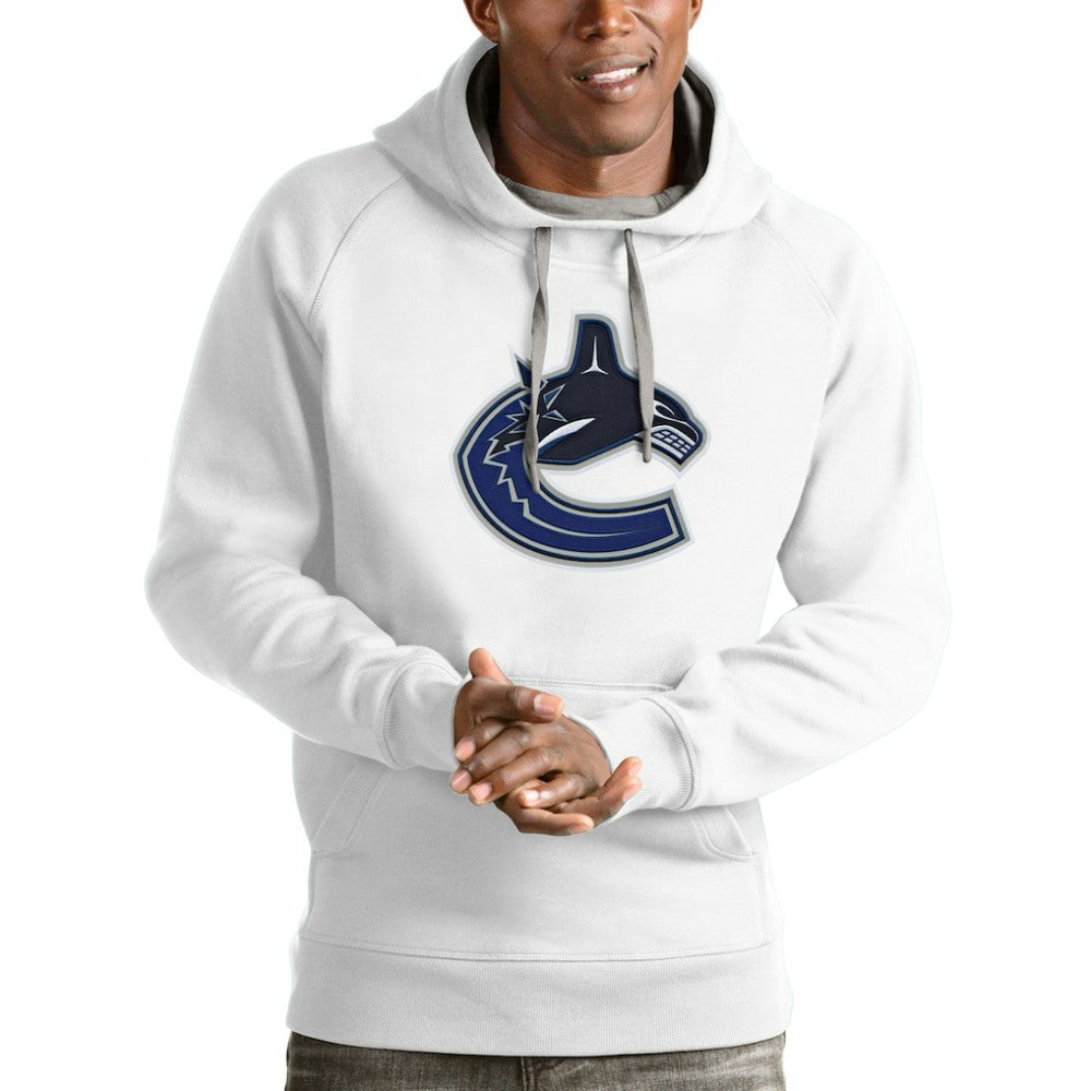 Vancouver Canucks Antigua Logo Victory Pullover Hoodie - White - NHL 4572075