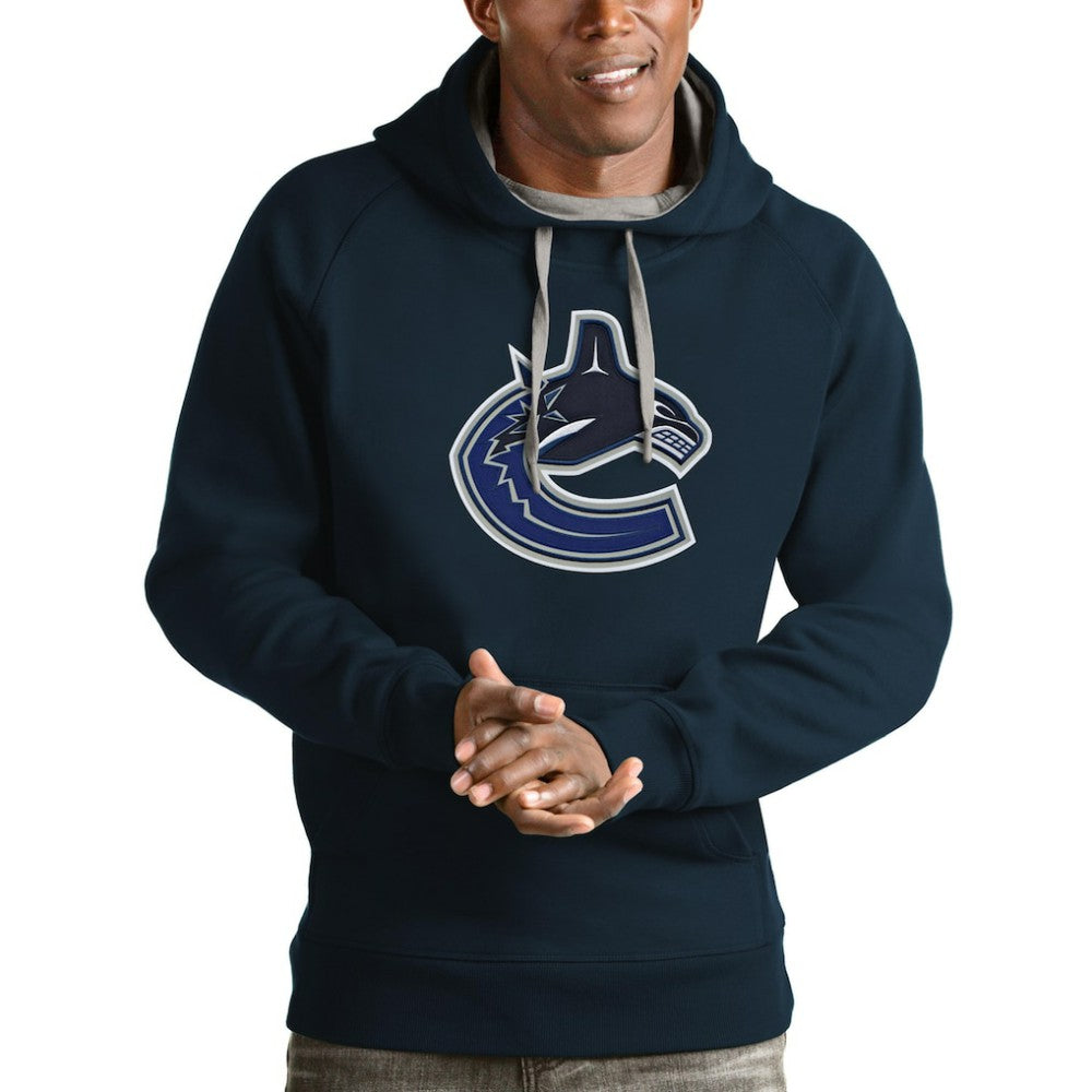 Vancouver Canucks Antigua Logo Victory Pullover Hoodie - Navy - NHL 4572076
