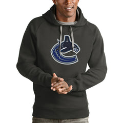 Vancouver Canucks Antigua Logo Victory Pullover Hoodie - Charcoal - NHL 4572079