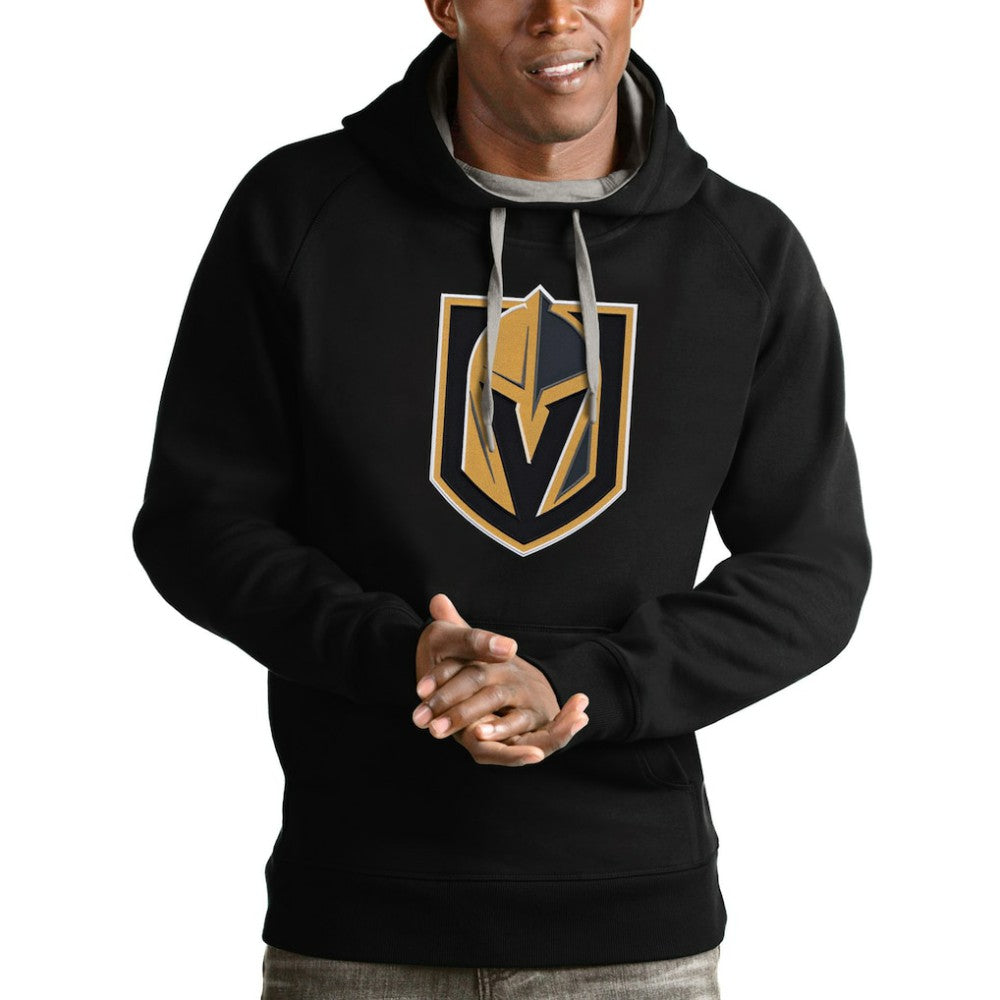 Vegas Golden Knights Antigua Logo Victory Pullover Hoodie - Black - NHL 4572081