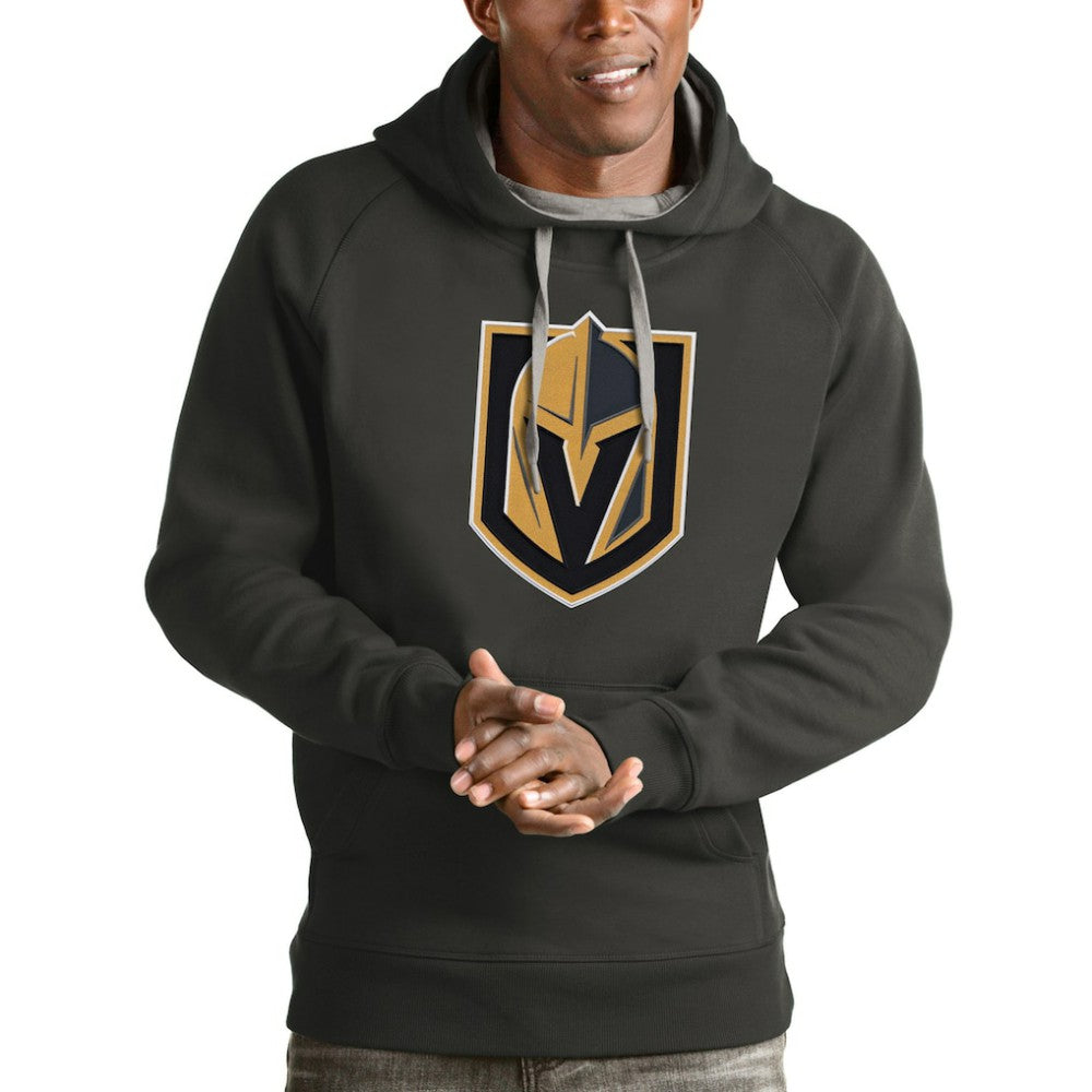Vegas Golden Knights Antigua Logo Victory Pullover Hoodie - Charcoal - NHL 4572083