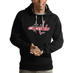 Washington Capitals Antigua Logo Victory Pullover Hoodie - Black - NHL 4572086