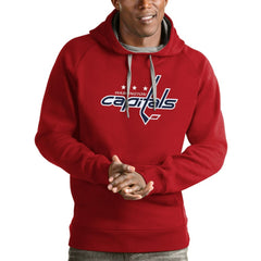 Washington Capitals Antigua Logo Victory Pullover Hoodie - Red - NHL 4572088