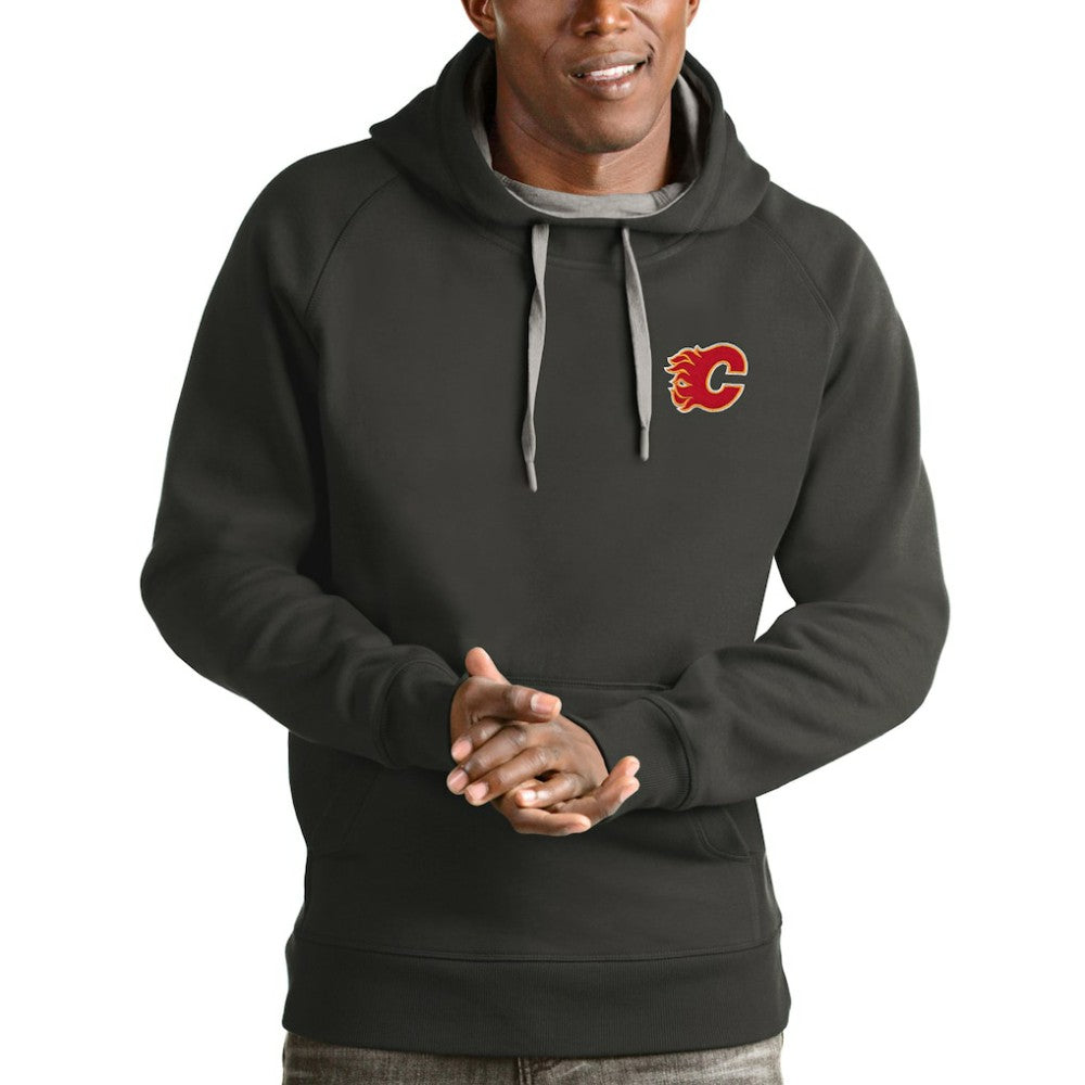 Calgary Flames Antigua Victory Pullover Hoodie - Charcoal - NHL 4572143