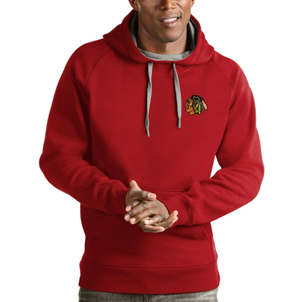 Chicago Blackhawks Antigua Team Victory Pullover Hoodie - Red - NHL 4572152