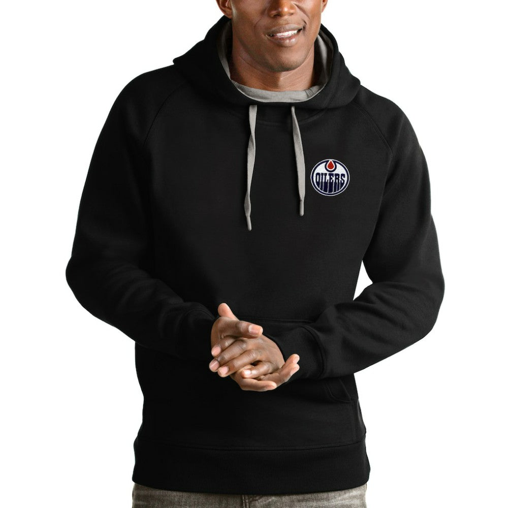 Edmonton Oilers Antigua Victory Pullover Hoodie - Black - NHL 4572180