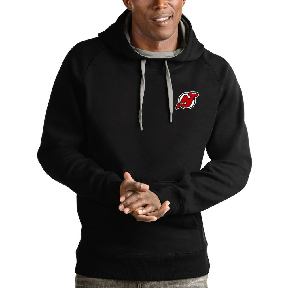 New Jersey Devils Antigua Team Victory Pullover Hoodie - Black - NHL 4572219