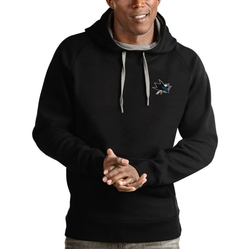 San Jose Sharks Antigua Team Victory Pullover Hoodie - Black - NHL 4572252