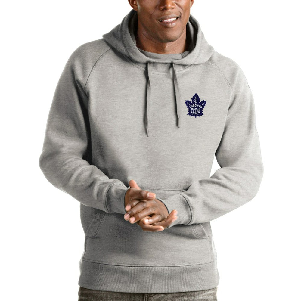 Toronto Maple Leafs Antigua Victory Pullover Hoodie - Heathered Gray - NHL 4572277