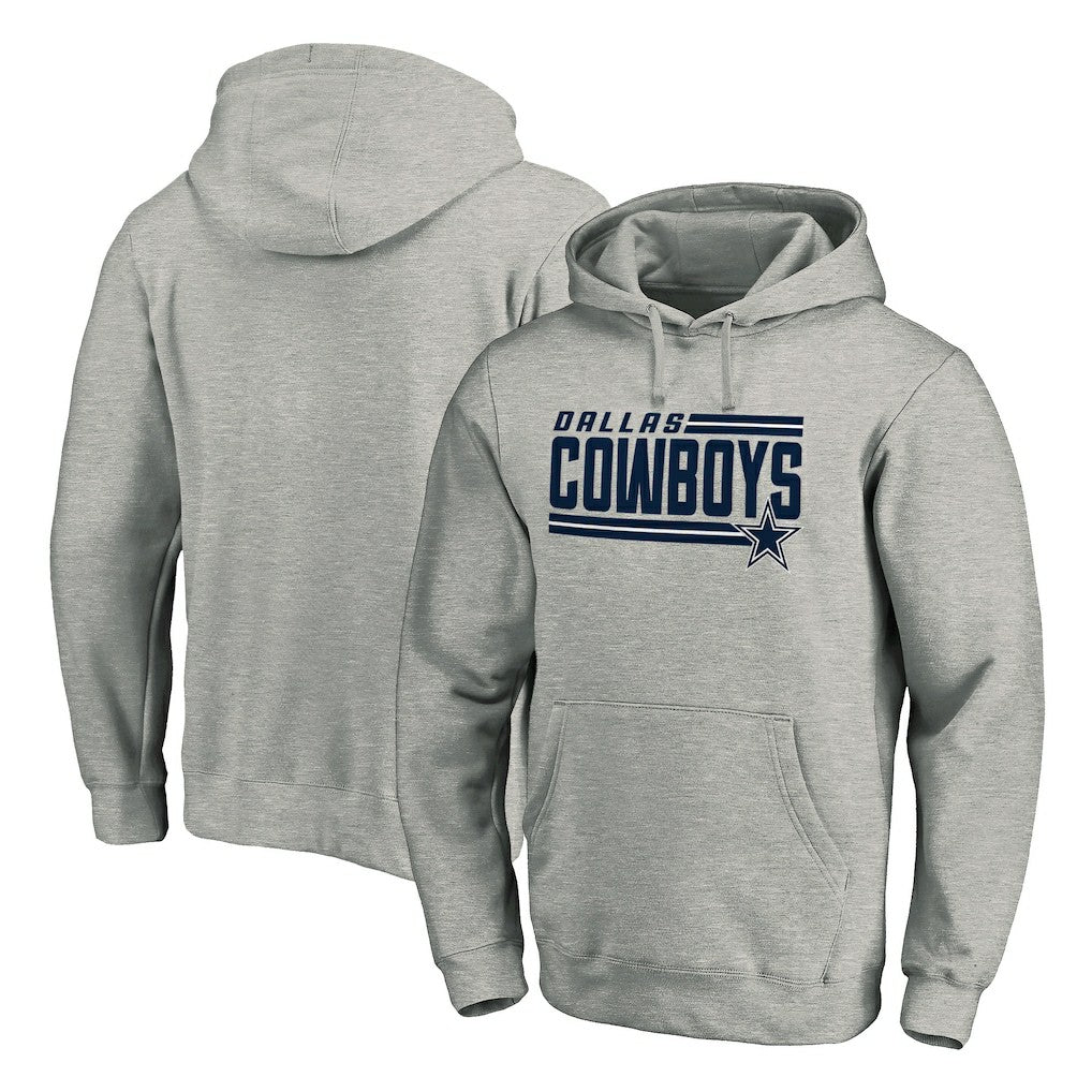 Dallas Cowboys Onside Stripe Pullover Hoodie Heathered Gray