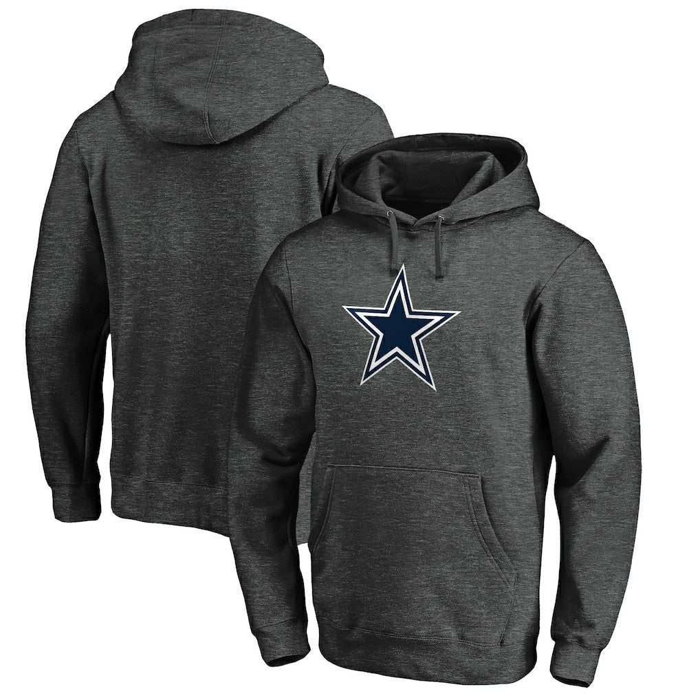 Dallas Cowboys Primary Logo Fitted Pullover Hoodie Charcoal